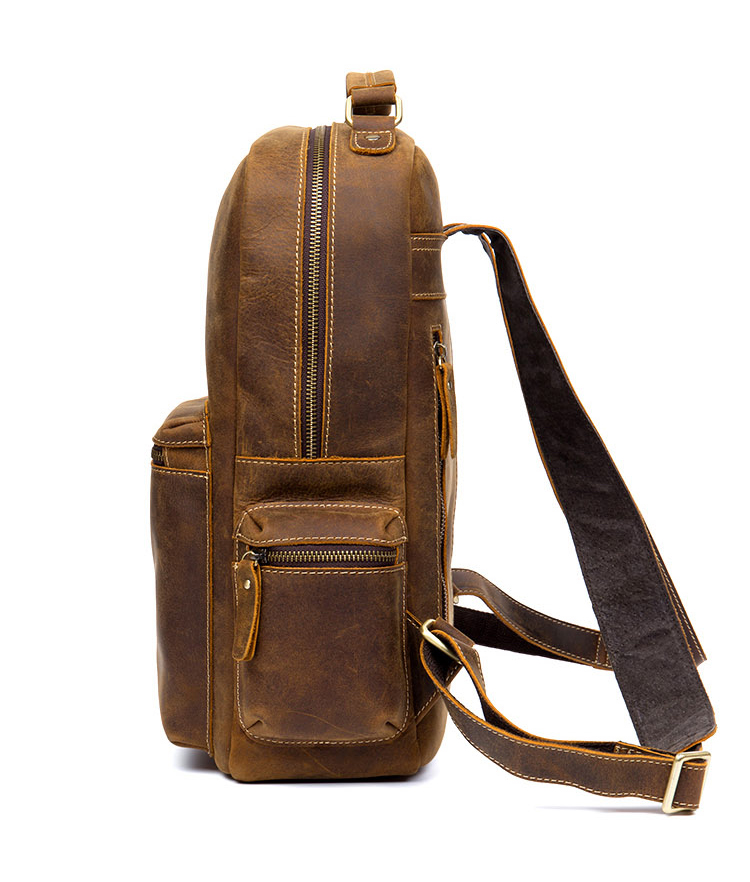 Side View of Woosir Vintage Laptop Rucksack 15.6 Inches