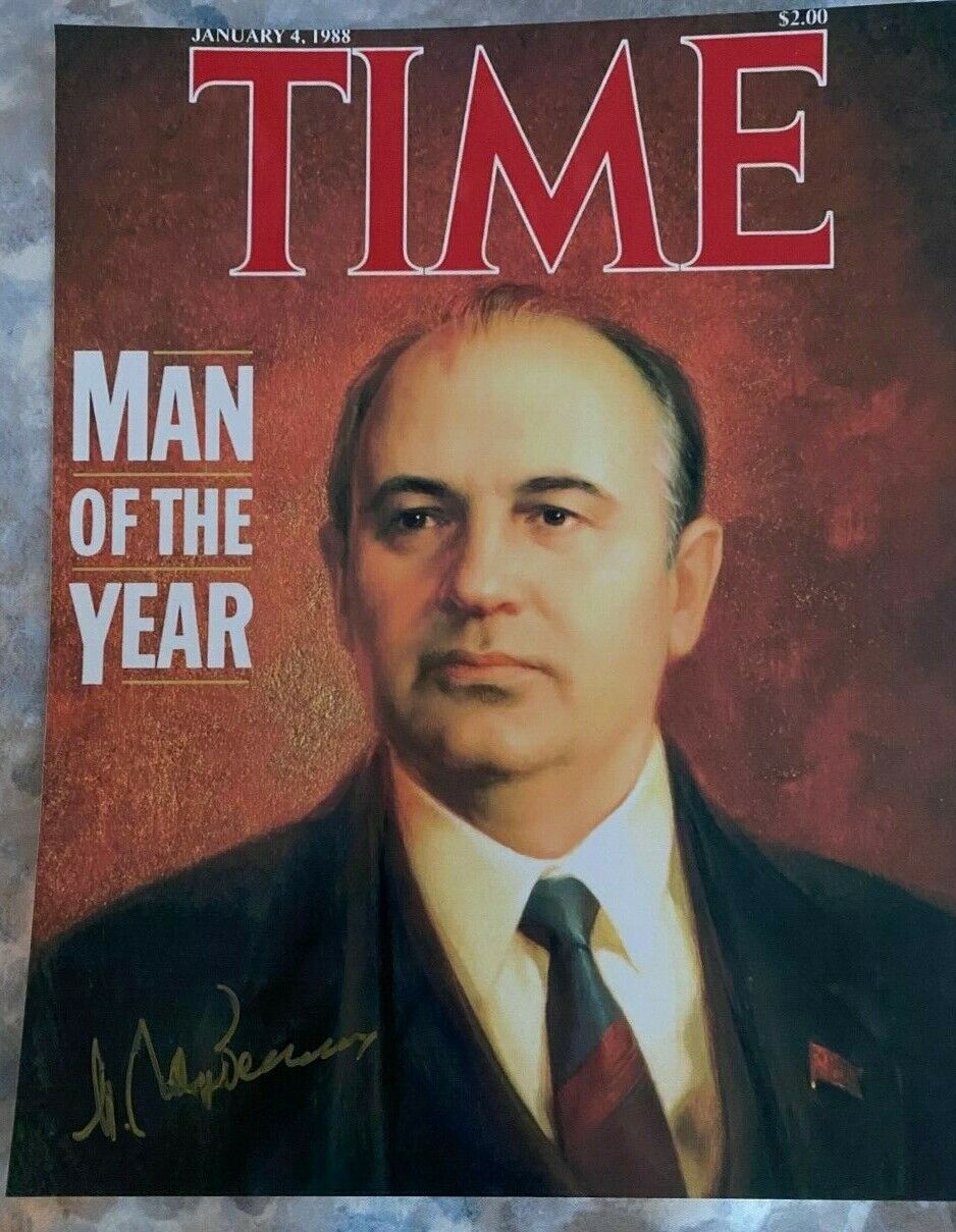 Mikhail Gorbachev signed autographed 8x10 Photo Poster painting Time Magazine