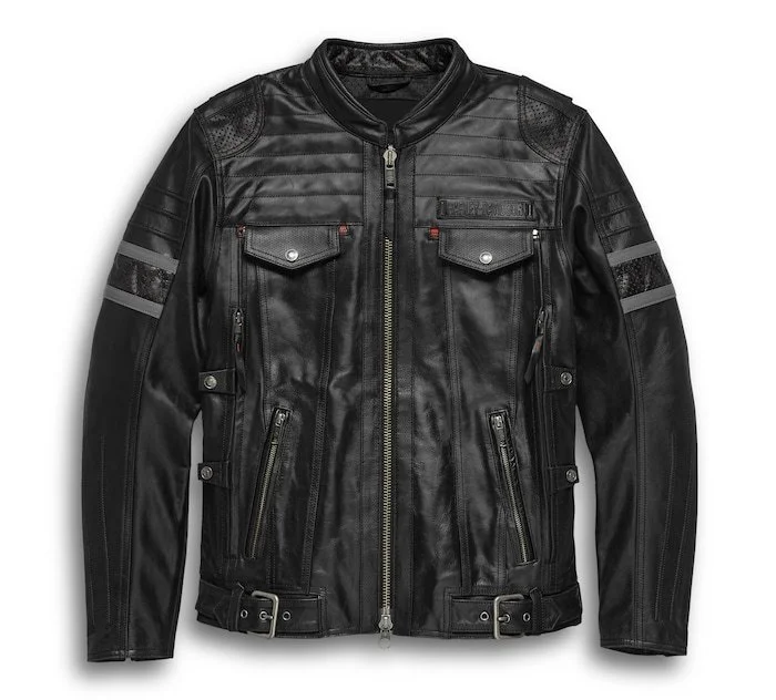 Men's H-D® Triple Vent System™ Wick Twister Leather Jacket