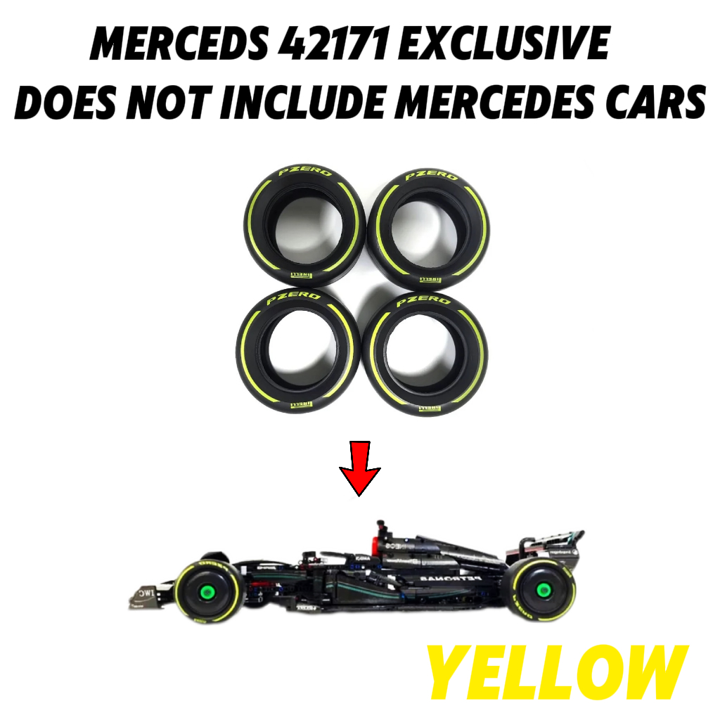 IN STOCK 4 Tyre  4410 81.6x44mm Pzero0 Compatible With Lego 42171 42141 F1 CADA Car MOC Building Technology Accessories Blocks Not a sticker 