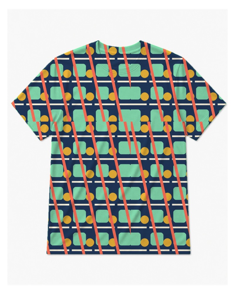 Big & Tall Retro Block Digital Print T-Shirt and Shorts Set
