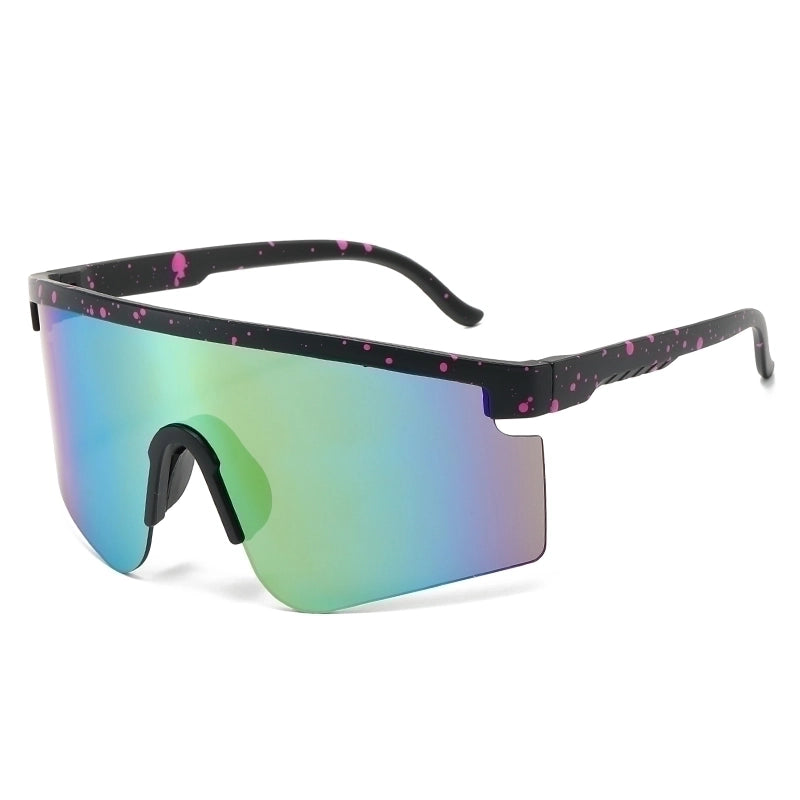 Sports Gradient Color Pc Uv Protection Sport Biker Half Frame Clips Glasses