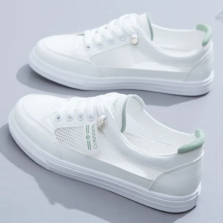 Churchf Churchf Summer New Mesh Breathable Single Shoes Female Students Flat Casual Shoes Round Head Good Match Sports Small White Shoes Female