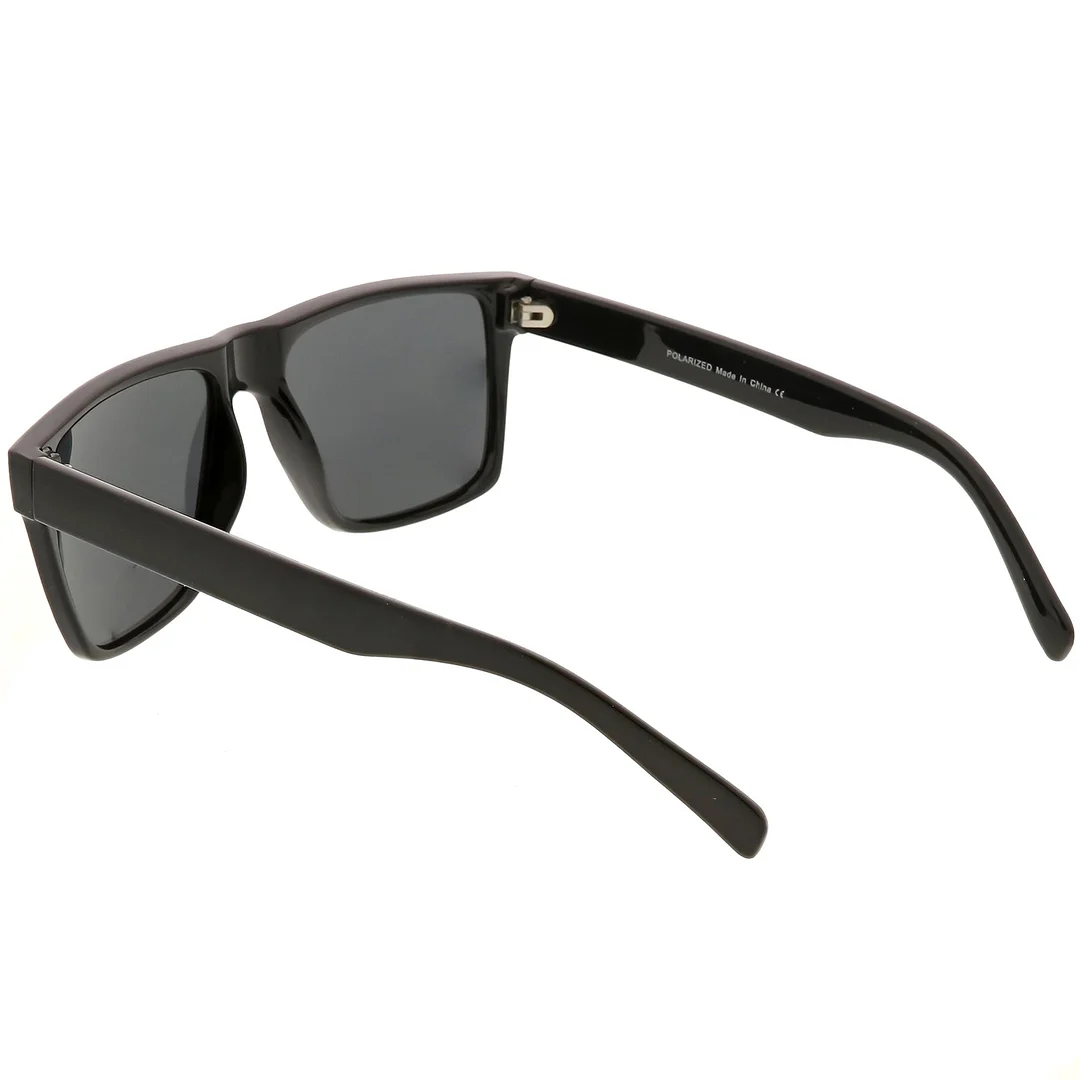 Premium Flat Top Horn Rimmed glasses Wide Arm Square Lens 54mm