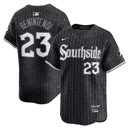 Men's Chicago White Sox #23 Andrew Benintendi  Black MLB Limited City Connect Jersey