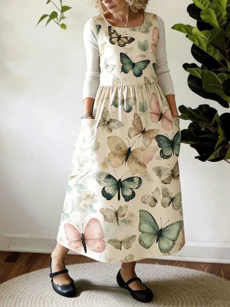 Colorful Butterflies Printed Apron