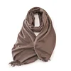 Plain Colors Tassels Unisex Scarf Team Event Anniversary Shawl