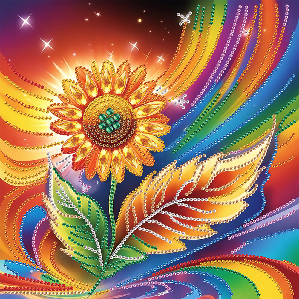 Flower 30*30cm(canvas) special shaped drill diamond painting