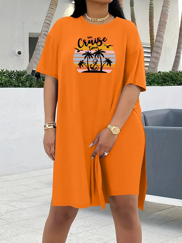 Women's Casual Printed Short Sleeved Two-Piece Set