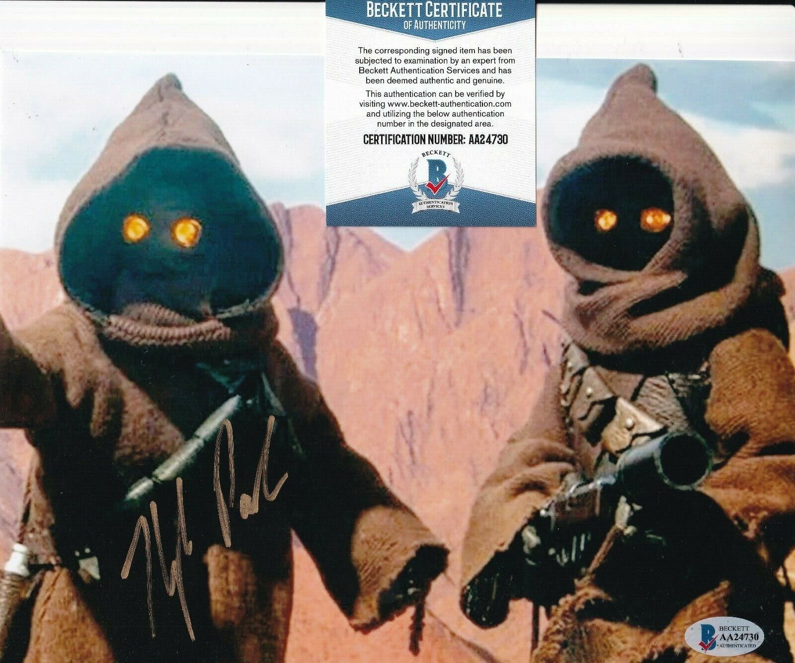 KYLE PACEK signed (The Mandalorian) Jawa 8X10 Photo Poster painting BECKETT BAS AA24730