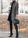 Checkered And Thick Striped Long Sleeves Blazers