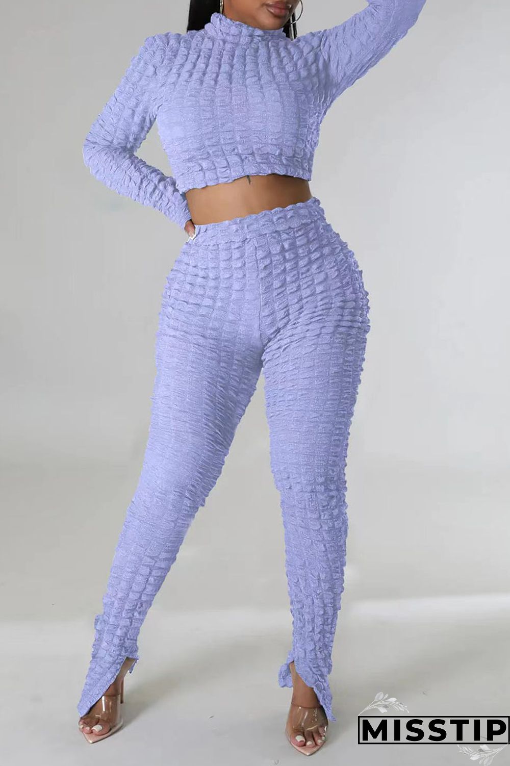 Black Casual Solid Patchwork Turtleneck Long Sleeve Two Pieces