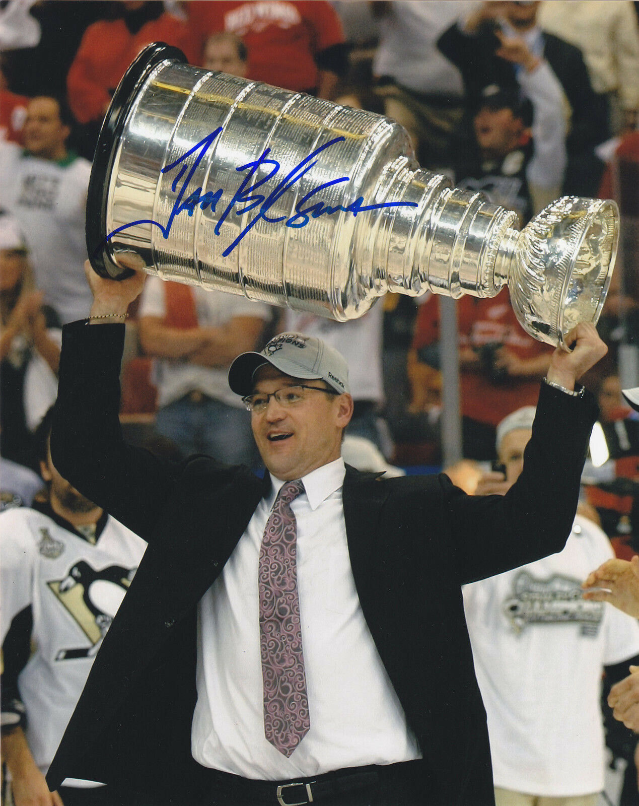 DAN BLYSMA SIGNED AUTOGRAPHED PITTSBURGH PENGUINS 2009 CUP 8X10 Photo Poster painting