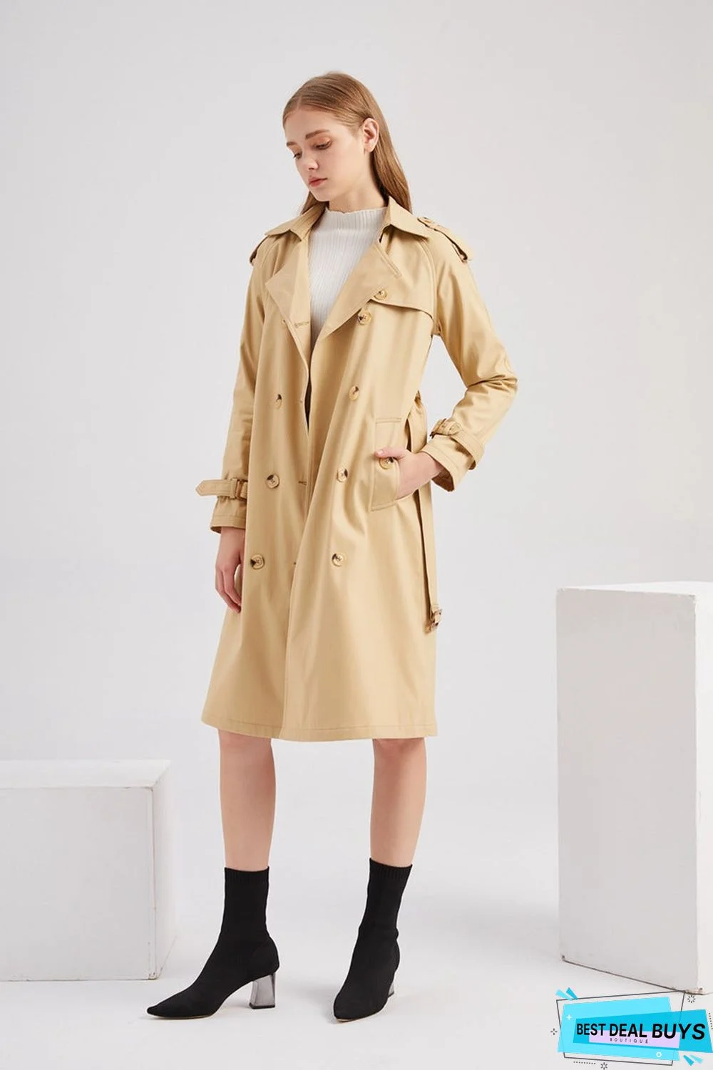 Women's Windbreaker Long Waist Cotton Fashion Coat