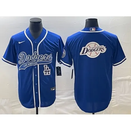 Men's Los Angeles Dodgers Blue Team Big Logo With Patch Cool Base Stitched Baseball Jersey TQ9K
