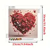 Roses rouges en forme de c&oelig;ur pour la Saint-Valentin, kits sp&eacute;ciaux de peinture en forme de per&ccedil;eur partiel 5d DIY pour adultes d&eacute;butants, peintures d