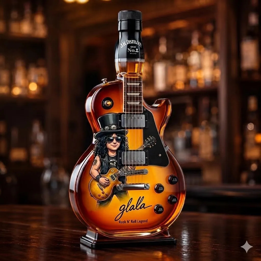 Appetite for Rock: Vintage Sunburst Guitar Figurine Spirit Bottle