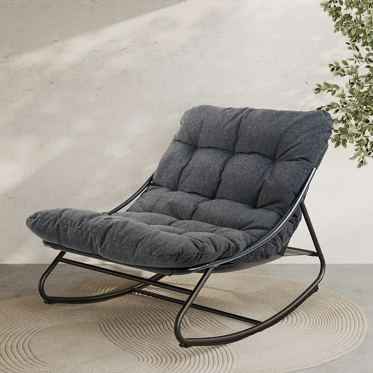 Gray outdoor rocking discount chair