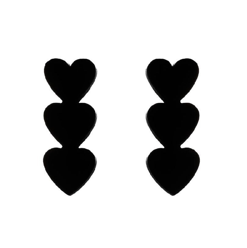 Women’s Minimalist Geometric Heart Stainless Steel No Inlaid Ear Studs Stainless Steel Earrings