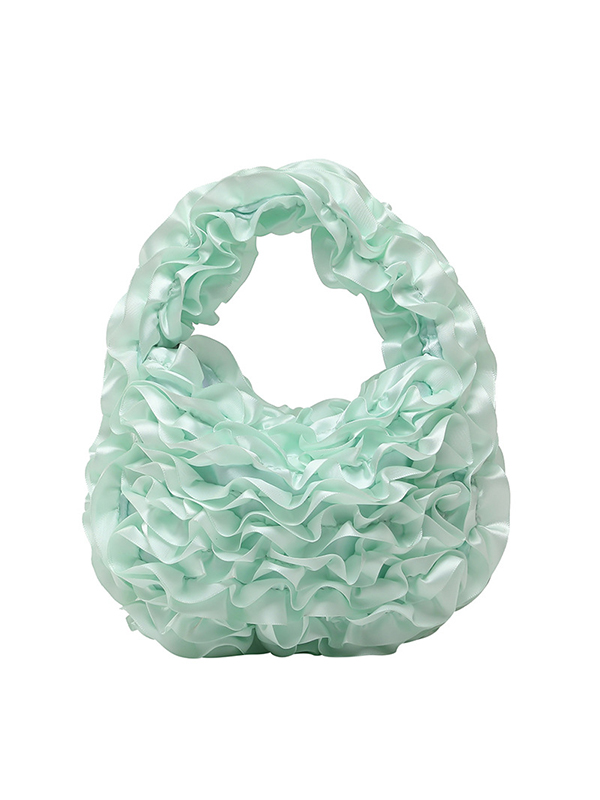 Solid Color Ruffled Mini Bags GREEN-One_size
