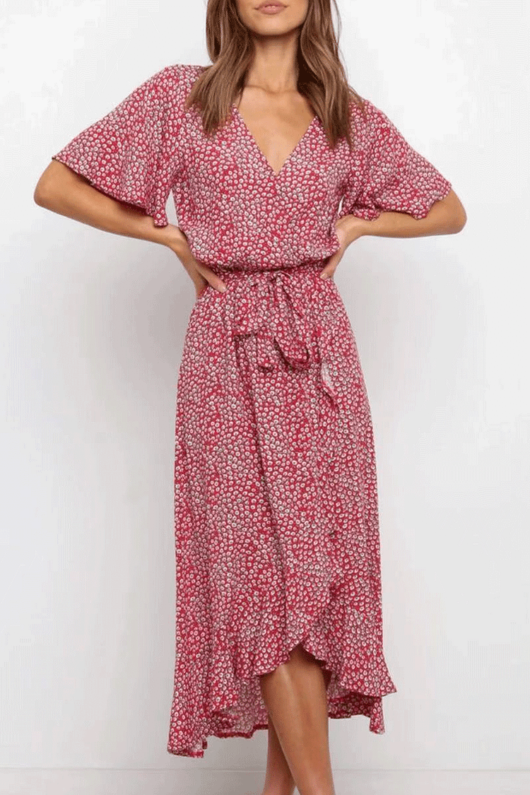 KarliDress Floral Print Half Sleeve Maxi Dress P12533