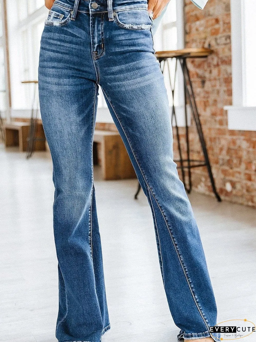 Trendy Flared Leg Jeans