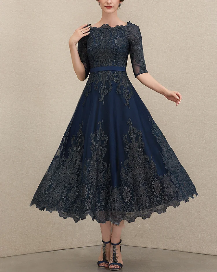 FASHION ELEGANT LACE EMBROIDERED DRESS