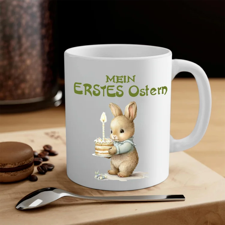 Kettenmachen Tasse-Personalisierter Name & Foto -Mein erstes Ostern- Hase Ostern Becher