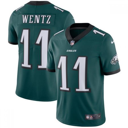 Youth Philadelphia Eagles #11 Carson Wentz  Midnight Green Vapor Untouchable Limited Stitched NFL Jersey