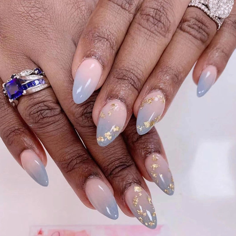 Sweet Color Block Heart Shape ABS Press-on Nails 1 Set