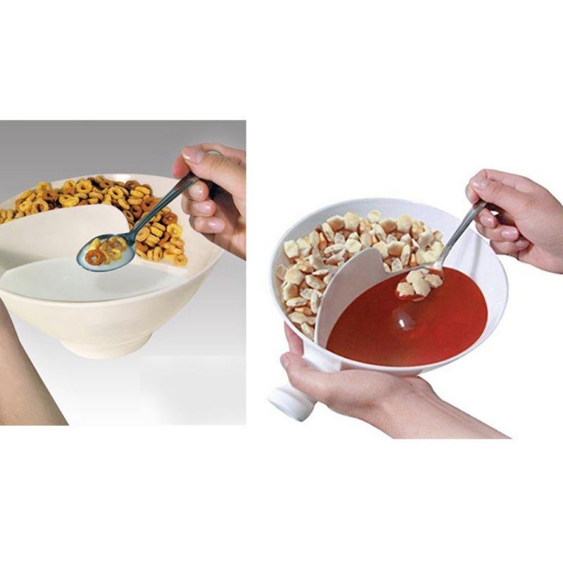 Creative Separated Double Bowls With Handle