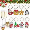 8PCS DIY Diamond Painting Art Wine Glass Charm Christmas Pendant Kits