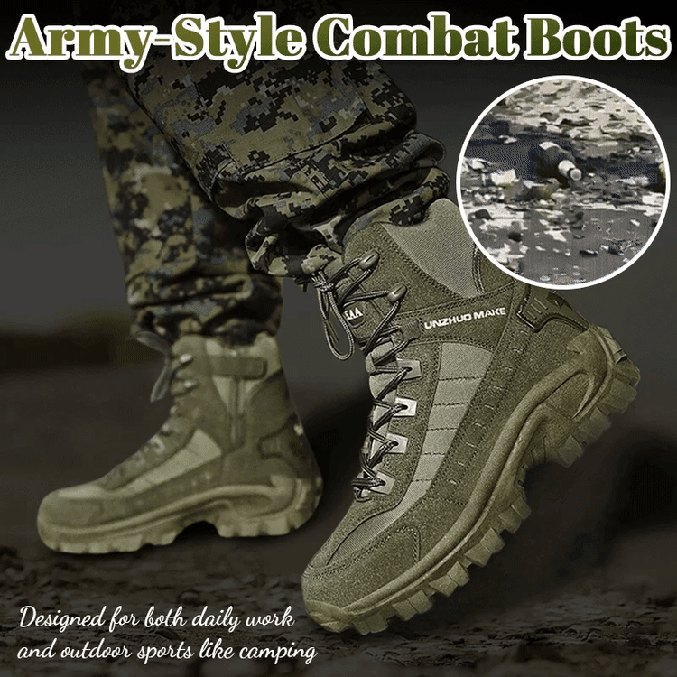 🗽US Military Infantry Combat Boots for Men (Waterproof, Outdoor, Anti-Puncture, with Durability Upgrade)
