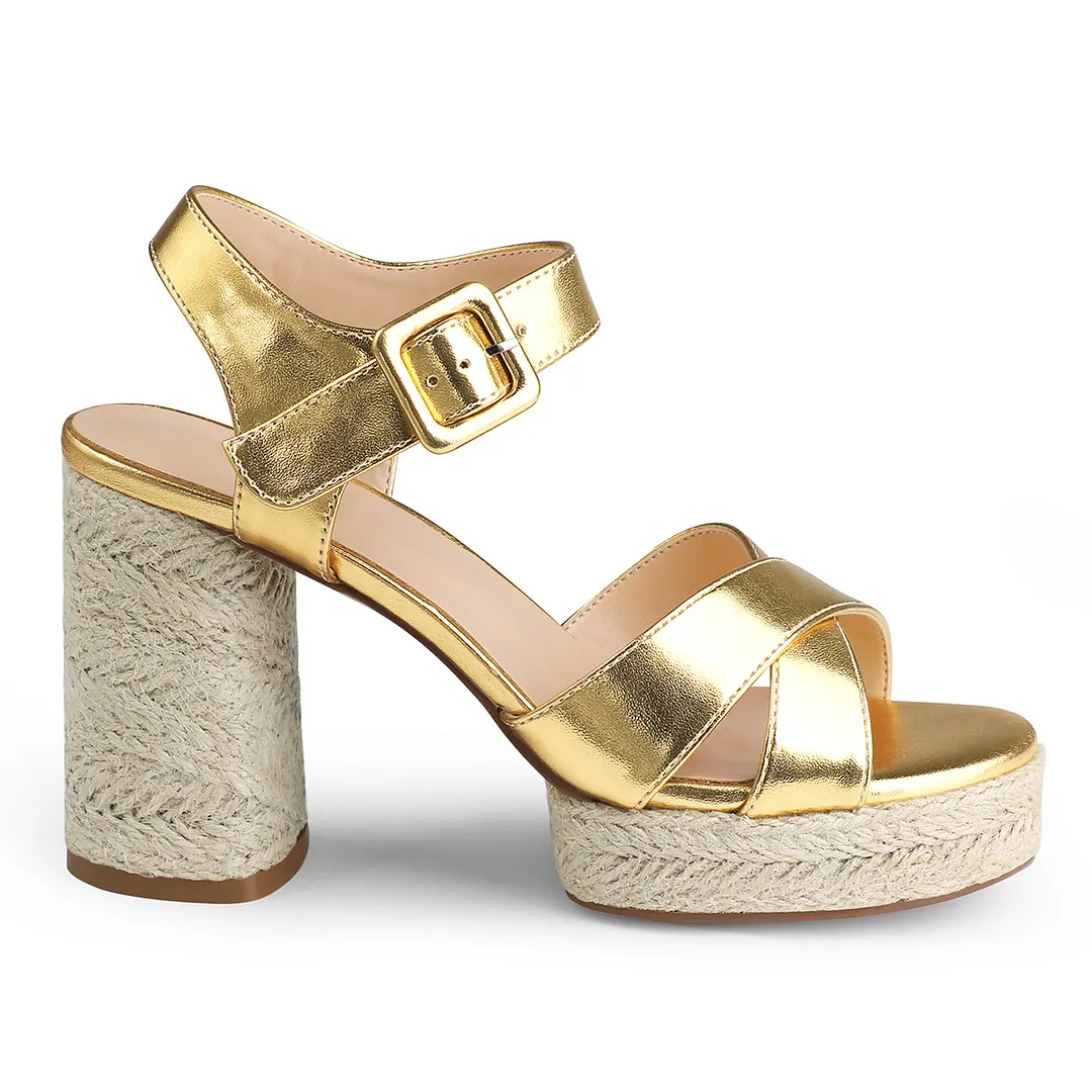 95mm/3.74Inch Espadrille Platform High Heels for Women Ankle Strap Chunky Heeled Sandals-vocosishoes