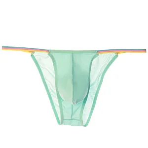 Men's Low Waist Ultra Thin Ice Silk Sexy Bikini Briefs