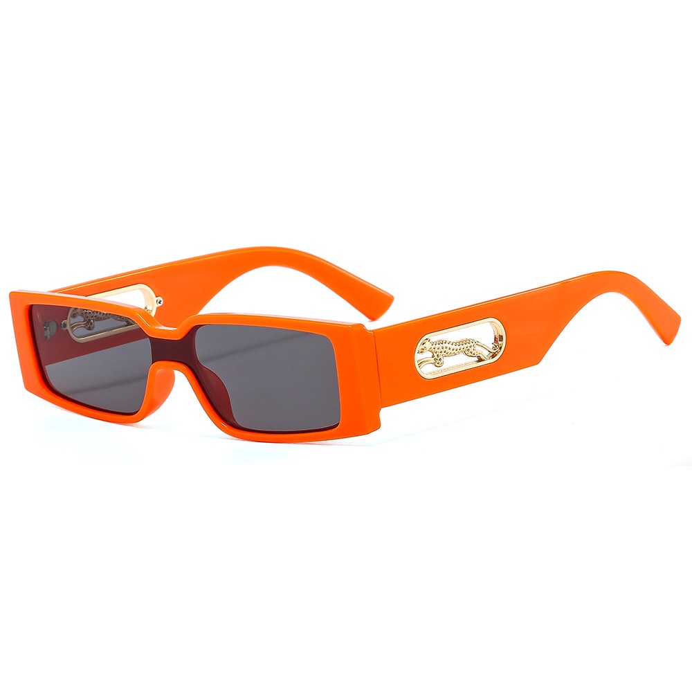 Small Rectangle Sunglasses Men Women Leopard Decoration Square Sun Glasses Travel Shades Retro Oculus UV400 Femme Gafas De Sol