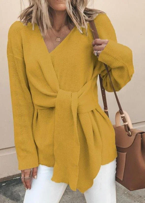 Casual Lace-Up Sweater | EGEMISS