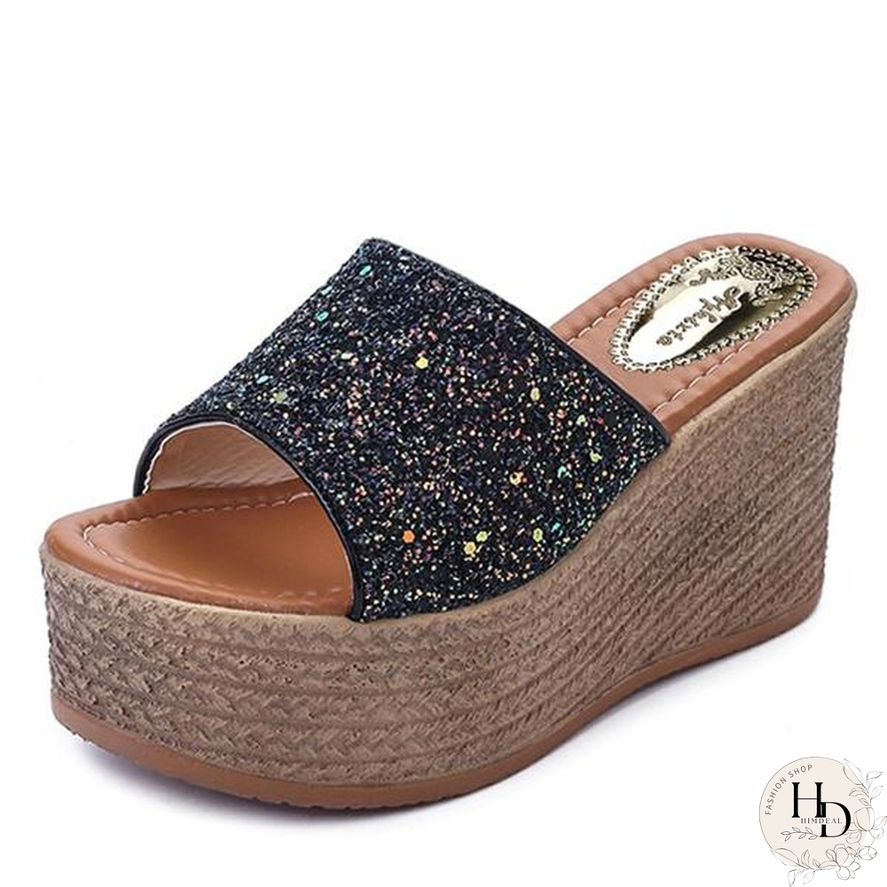 Women Wedge Sandals Slippers High Heels Clog Flip Flop Sandals