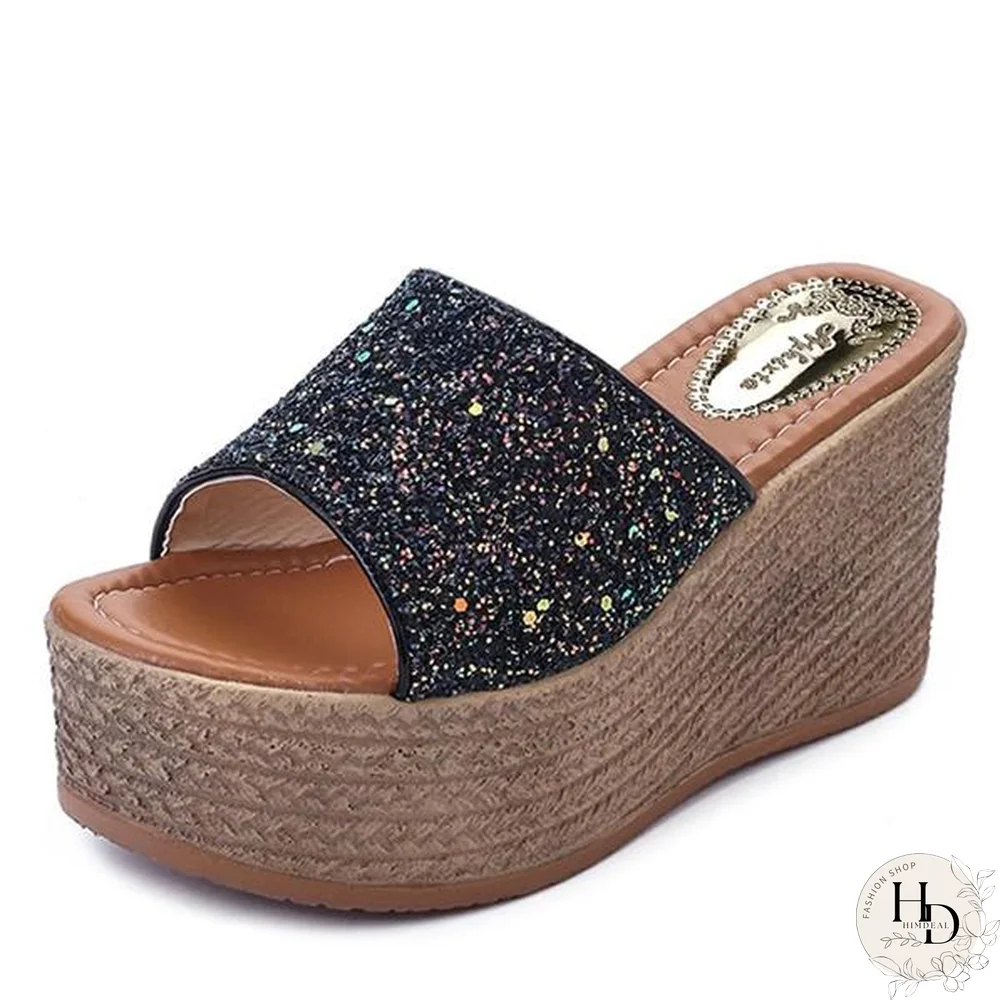 Women Wedge Sandals Slippers High Heels Clog Flip Flop Sandals