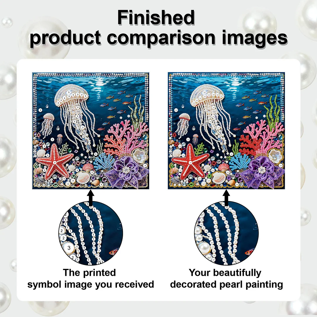 Jellyfish Art Diamond Painting Kit for Adults Home Decor 25x25cm With Frame
