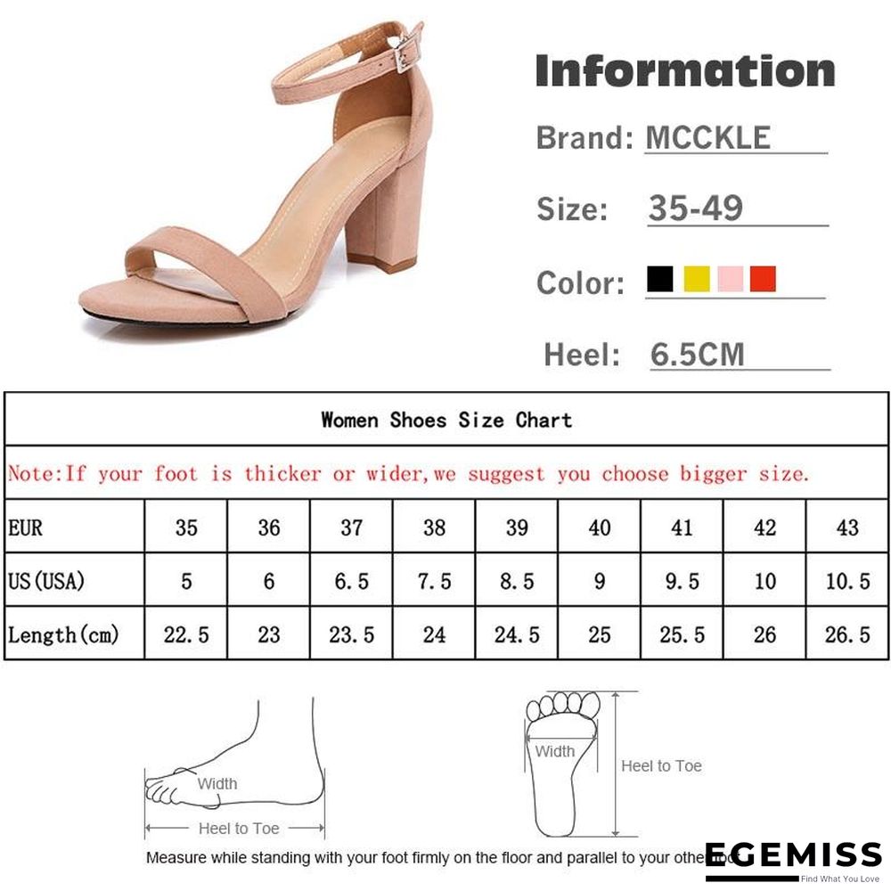 Chunky Heel Women Ankle Strap Gladiator Sandals | EGEMISS