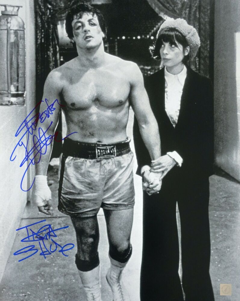 Sylvester Stallone & Talia Shire Autographed ROCKY B&W 16x20 Photo Poster painting ASI Proof