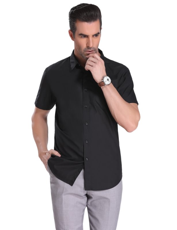 Men's Basic Solid Short Sleeve Shirt