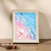 Framed Pearl Diamond Painting - Special Shaped - Seashell Waves (17x22cm)