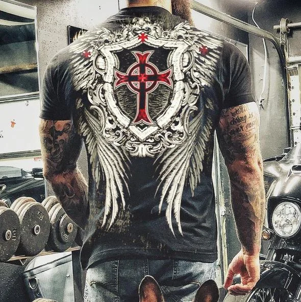 Mens Retro Printed Short-sleeve T-shirt / [viawink] /