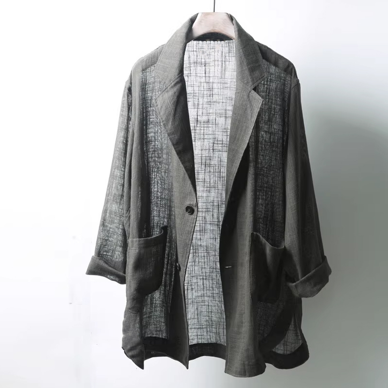 Men's Casual Loose Linen Thin Jacket