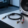 3.5mm To RCA Cable Nylon Braided 3.5mm 1/8 Inch Male TRS To 2 RCA Y Splitter Cable for Smartphones MP3 Tablets Speakers HDTV