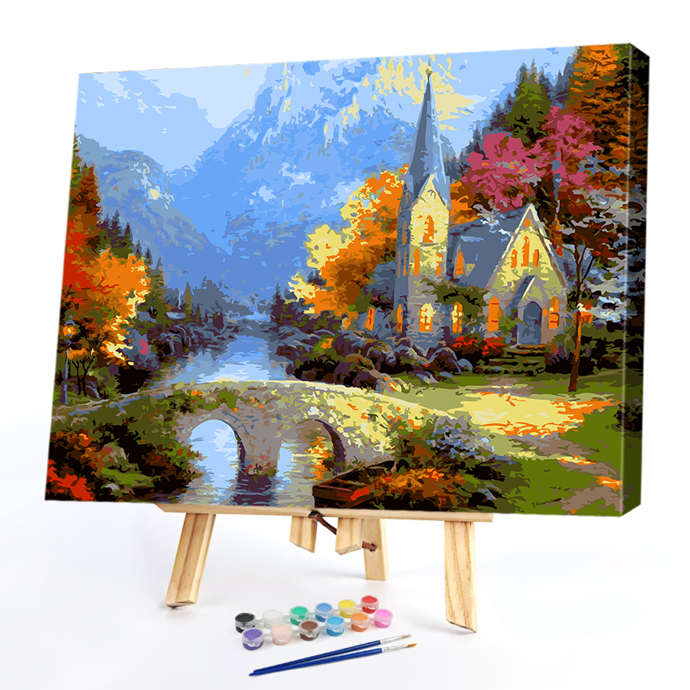 

40*50CM Paint By Numbers-Castle Bridges, 501 Original