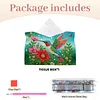 (24cm)Diamond Art Tissue Box Cover DIY PU Desktop Organizer Large(Bird)