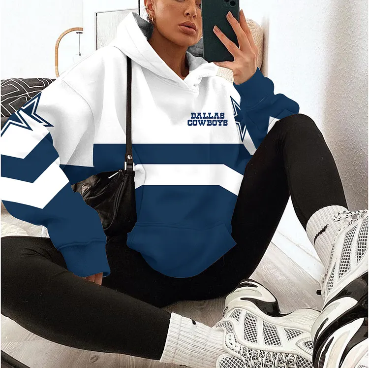 Dallas Cowboys Printed Hooded Pocket Pullover Hoodie